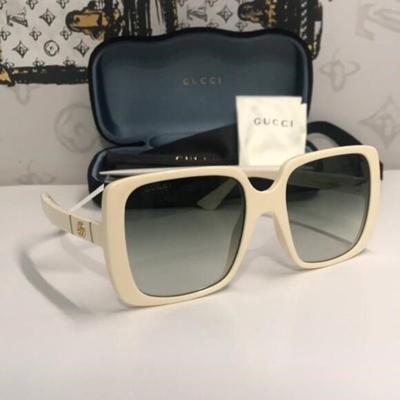 New Authentic Gucci Cream Sunglasses for Women GG0632s 004 main image 6